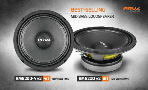 4x PRV 6.5" Midbass Speakers 6MB200-4 v2 + 4x Shallow Tweeters TW350Ti-4 SLIM