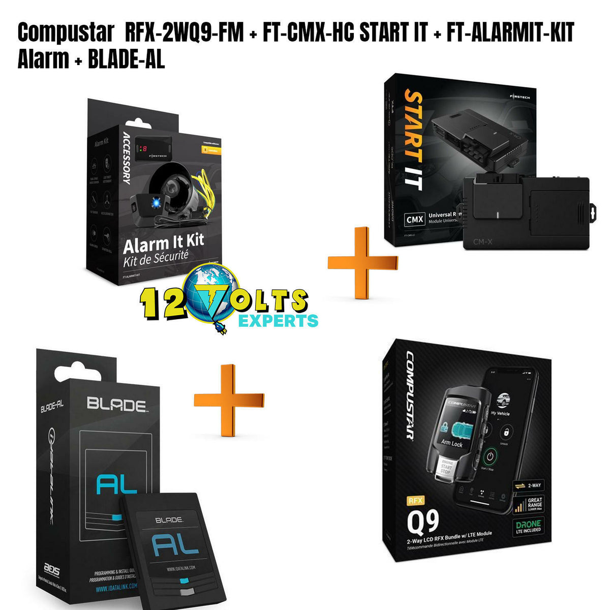 Compustar  RFX-2WQ9-FM  + FT-CMX-HC START IT + FT-ALARMIT-KIT Alarm + Blade-AL