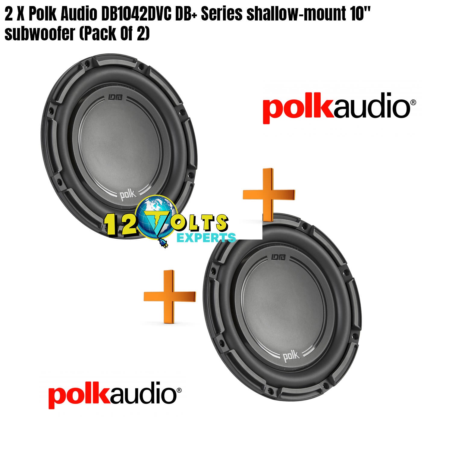 2 X Polk Audio DB1042DVC DB+ Series shallow-mount 10" subwoofer (Pack Of 2)