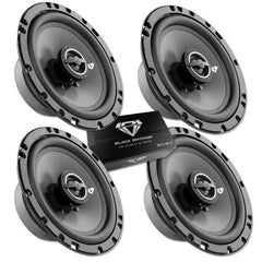 2x Pair DIA-65.2 Black Diamond Car Audio 6.5" Coaxial Door Speaker 2 Way 4-Ohm