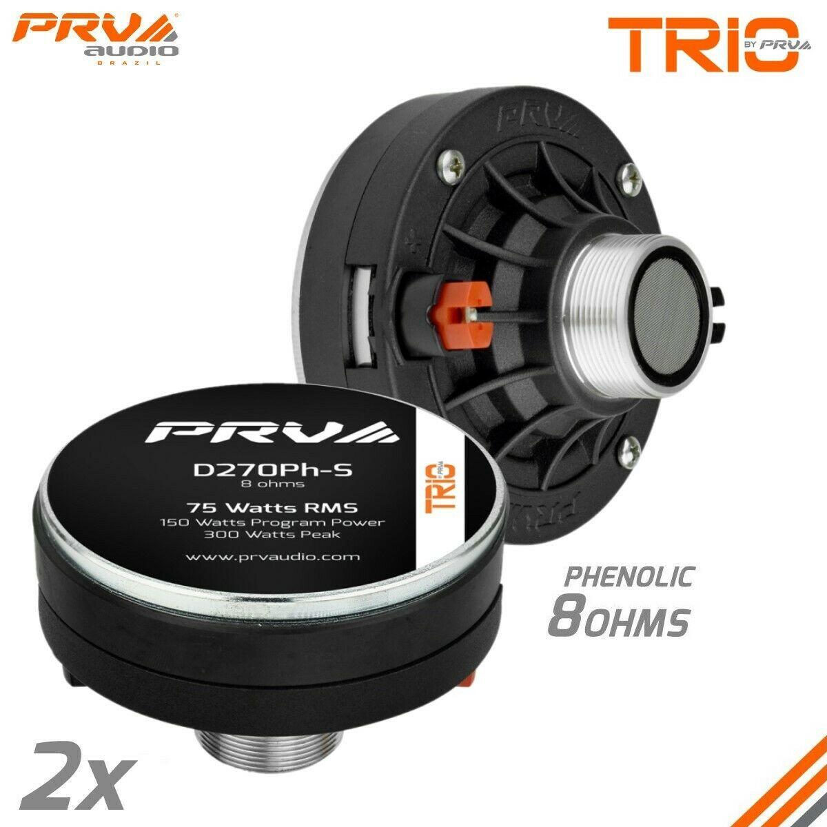2x PRV Audio D270Ph-S 1" Exit Screw-on Phenolic Compression Driver 8Ohm 150W Max