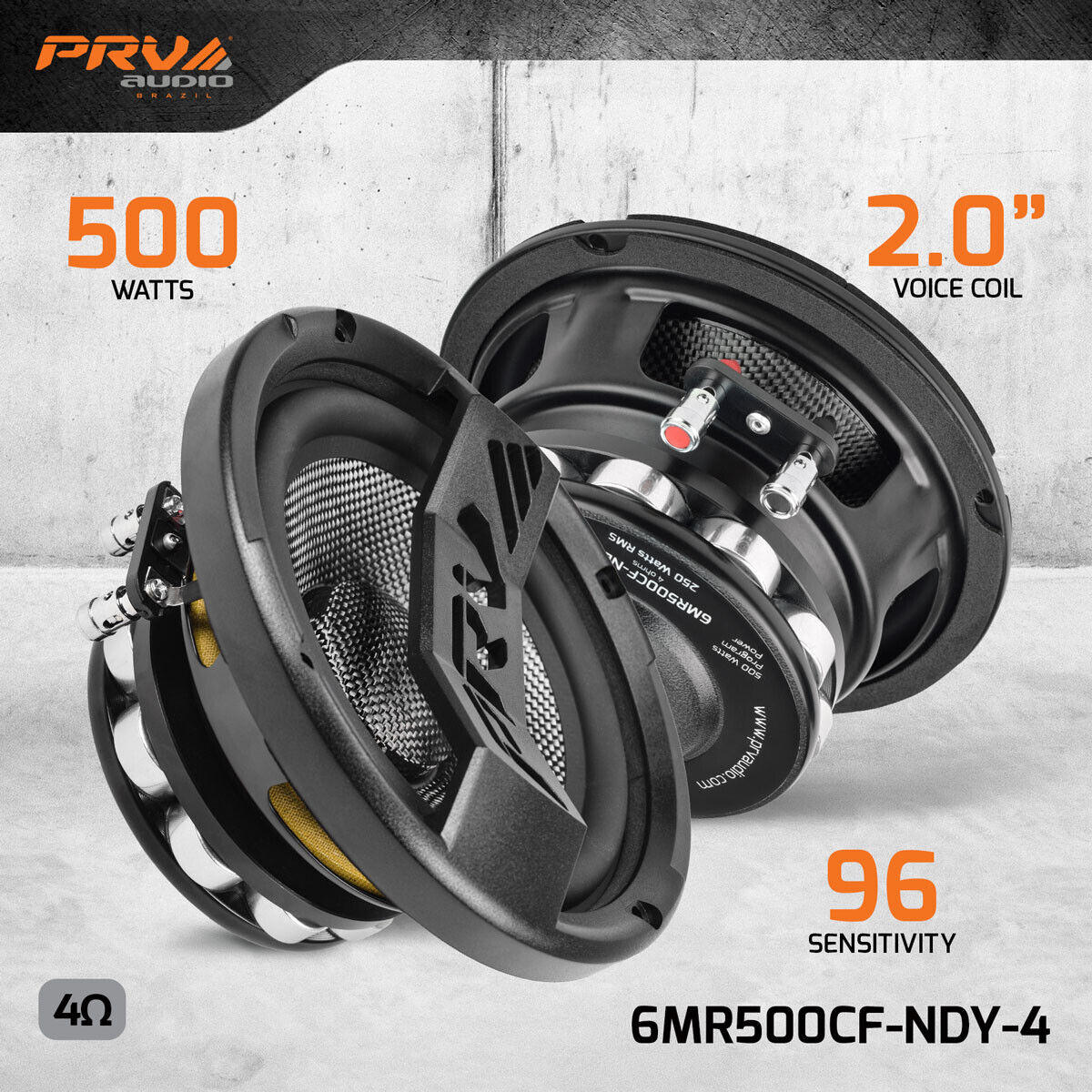 Two Pair PRV Audio 6MR500CF-NDY-4  6" Midrange Neodymium Speaker New 4 Ohm