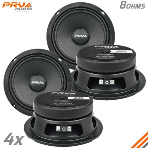 4x PRV Audio 6MR200A Midrange ALTO Car Audio 6.5" Speakers 8 Ohms 6MR PRO 800W