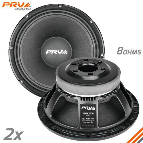 2 x PRV Audio 12MB1500 Midbass Car Audio 12" Speakers 8 Ohm 12MB PRO 3000W