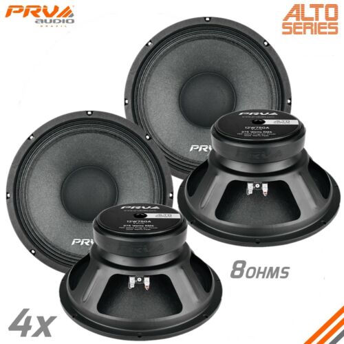4 x PRV Audio 12W750A Midrange ALTO Car Audio 12" Speakers 8 Ohms 12A PRO 3000W
