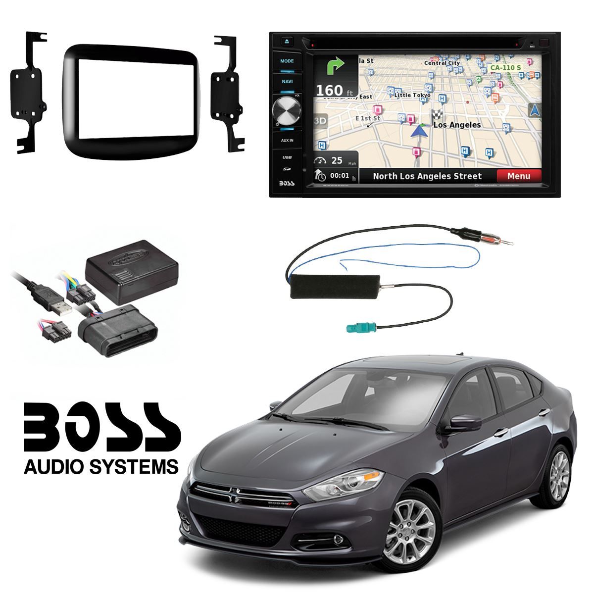 Double Din 6.2" Navigation Touchscreen Radio w/ Bluetooth for 2013+ Dodge Dart