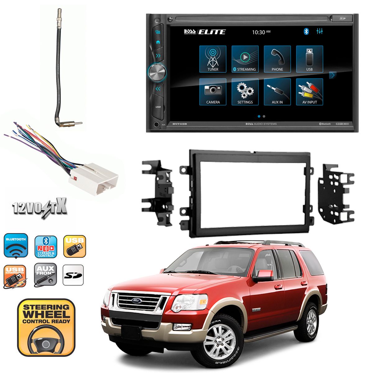 Touchscreen Bluetooth DVD Player For Ford Multi-Kit 2004-Up with install parts