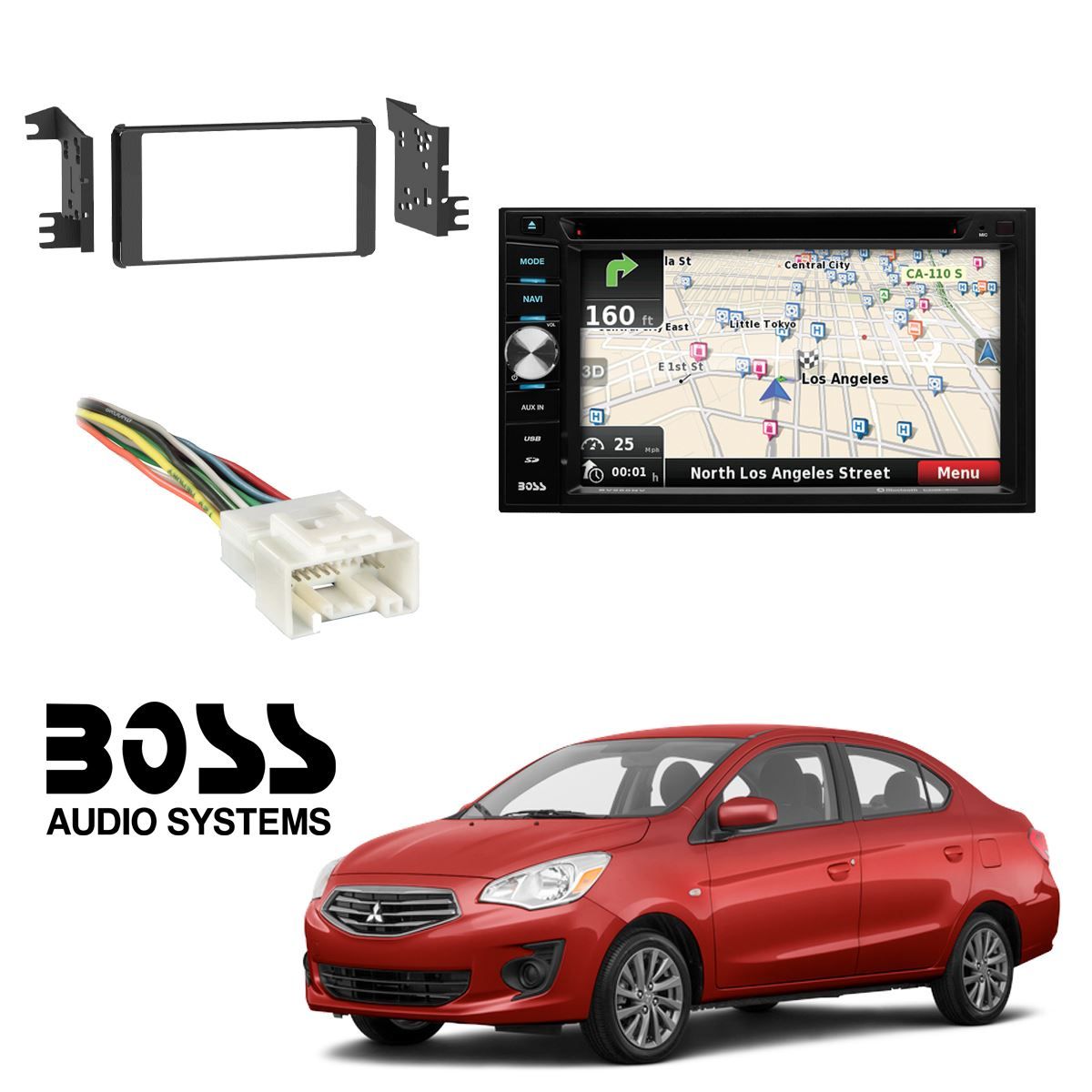 Double Din 6.2" Navigation Touchscreen Bluetooth for 2017-20 Mitsubishi mirage