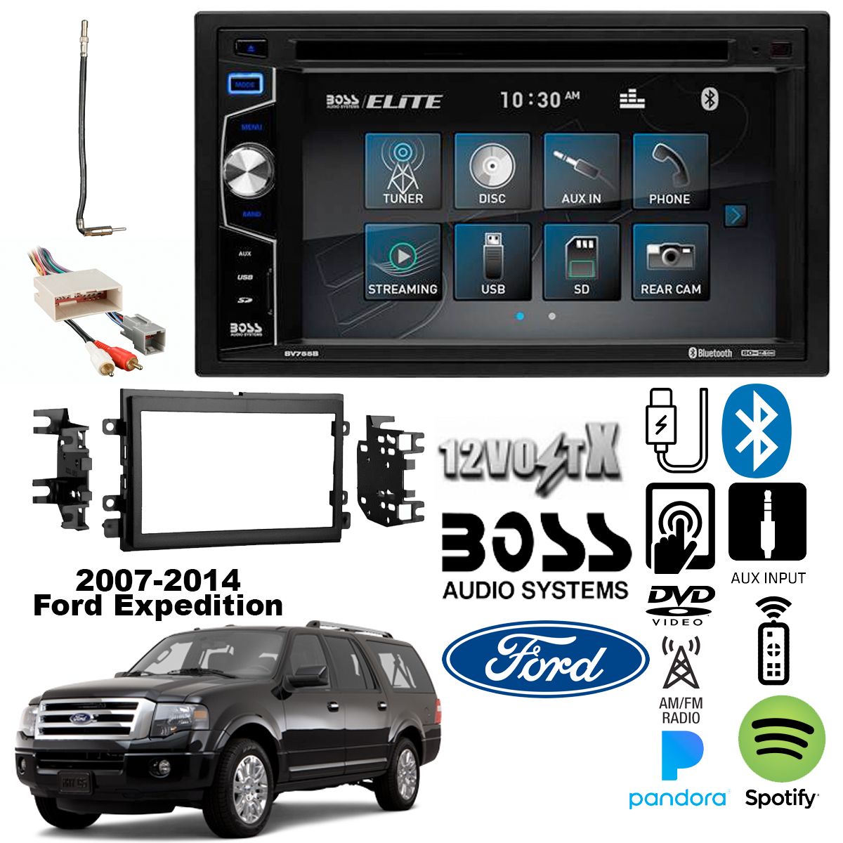 Fits Ford Expedition 2007-14 2-DIN, DVD Player 6.2" Touchscreen Bluetooth Radio!