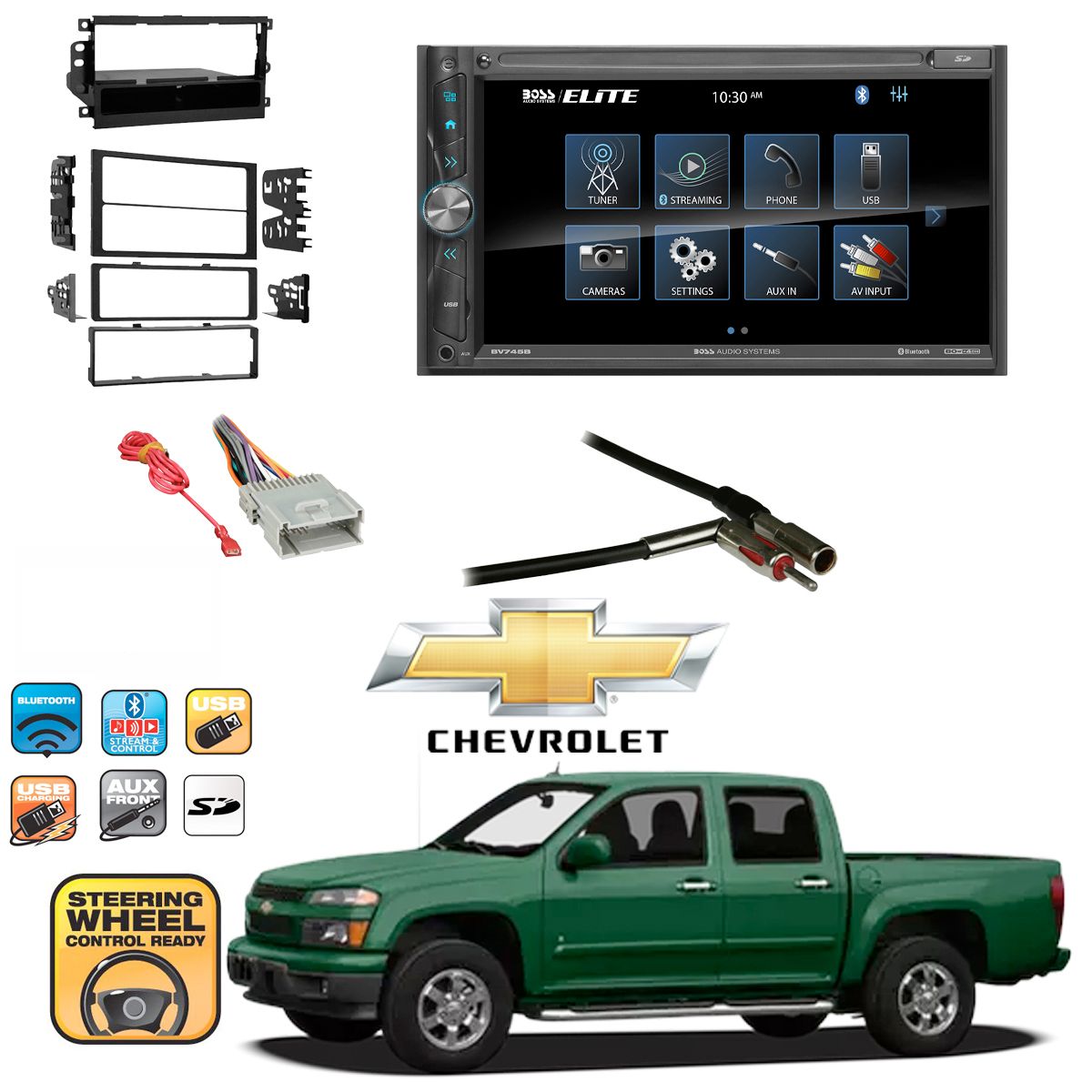 Touchscreen 6.95" Mechless Bluetooth Ford F-350 2005-2012 with install parts